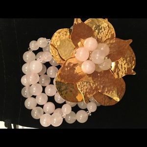 Quartz and plated gold bracelet